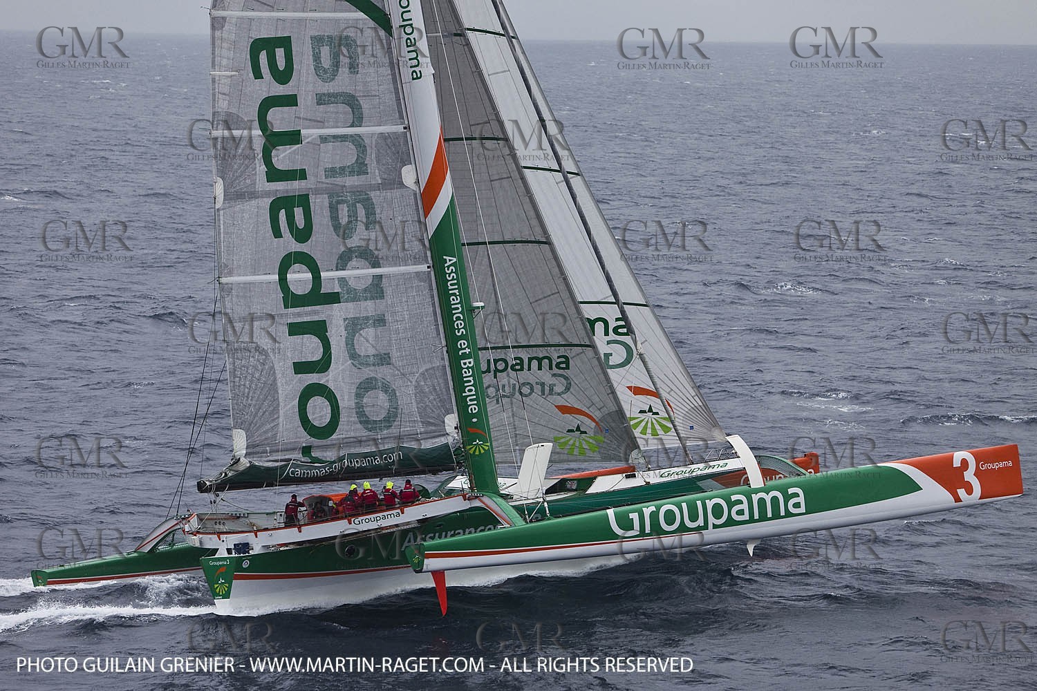 14 05 09 - Marseille - Record de la Méditerranée - Groupama 3 - Franck Cammas - G class - Départ de Marseille pour Carthage