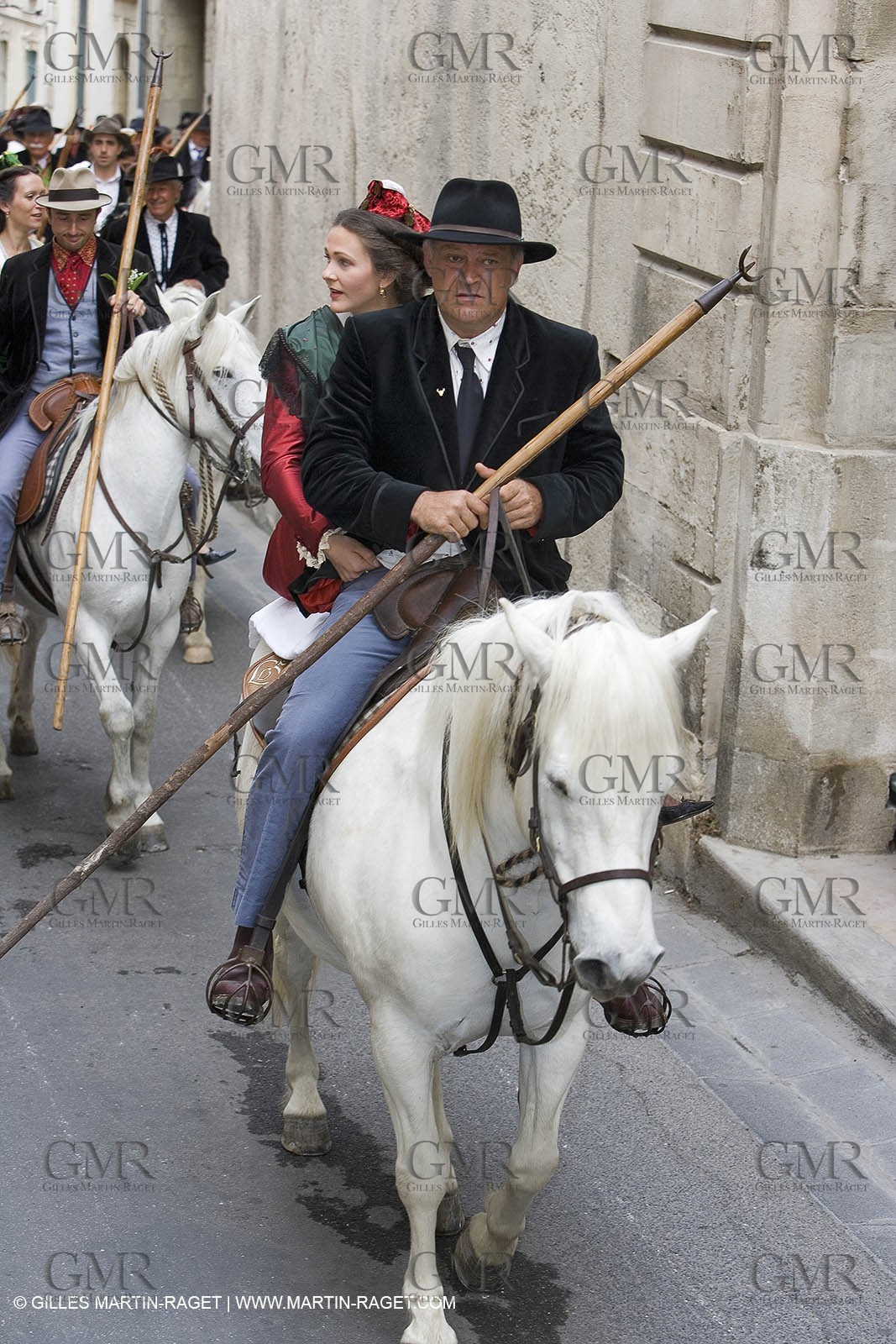 Arlésiennes in costume - Gardians (cow-boys) celebration - Arles