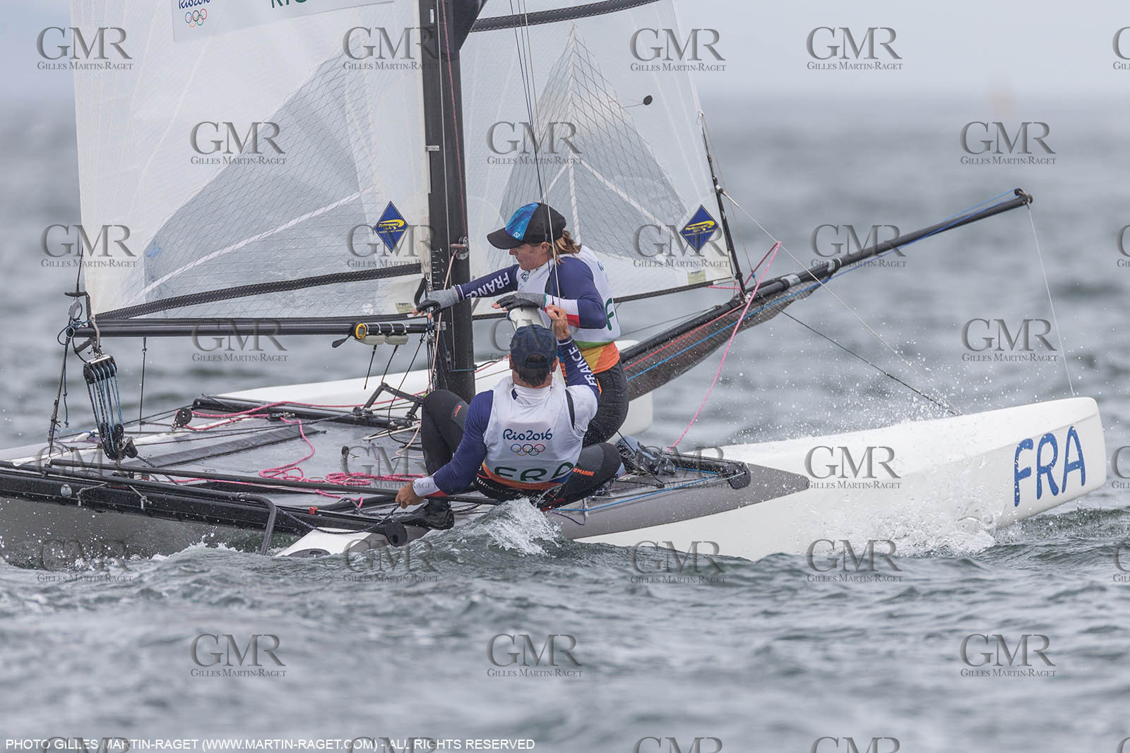 16 08 2016, Rio de Janeiro (BRA), 2016 Olympic Games, Sailing, Nacra 17, Billy Besson, Marie RIou