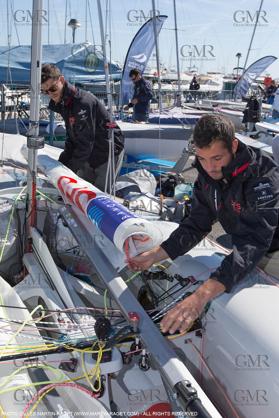 25 04 2016, Hyères (FRA,83), Jeux Olympiques Rio 2016, voile, 470, Sofian Bouvet   Jeremie Mion, SFS Voile