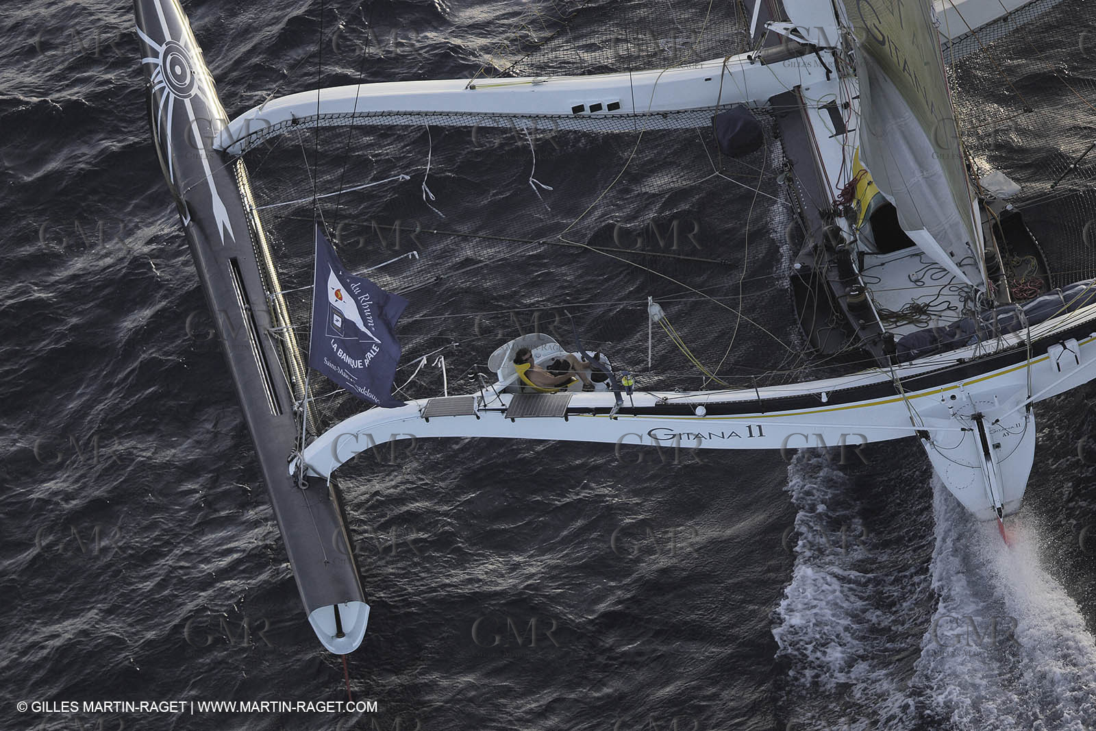 05 11 2006 - Pointe à Pitre Guadelupe (FRA) - Route du Rhum 2006 arrival - overall winner Lionel Lemonchois (Gitana 11)