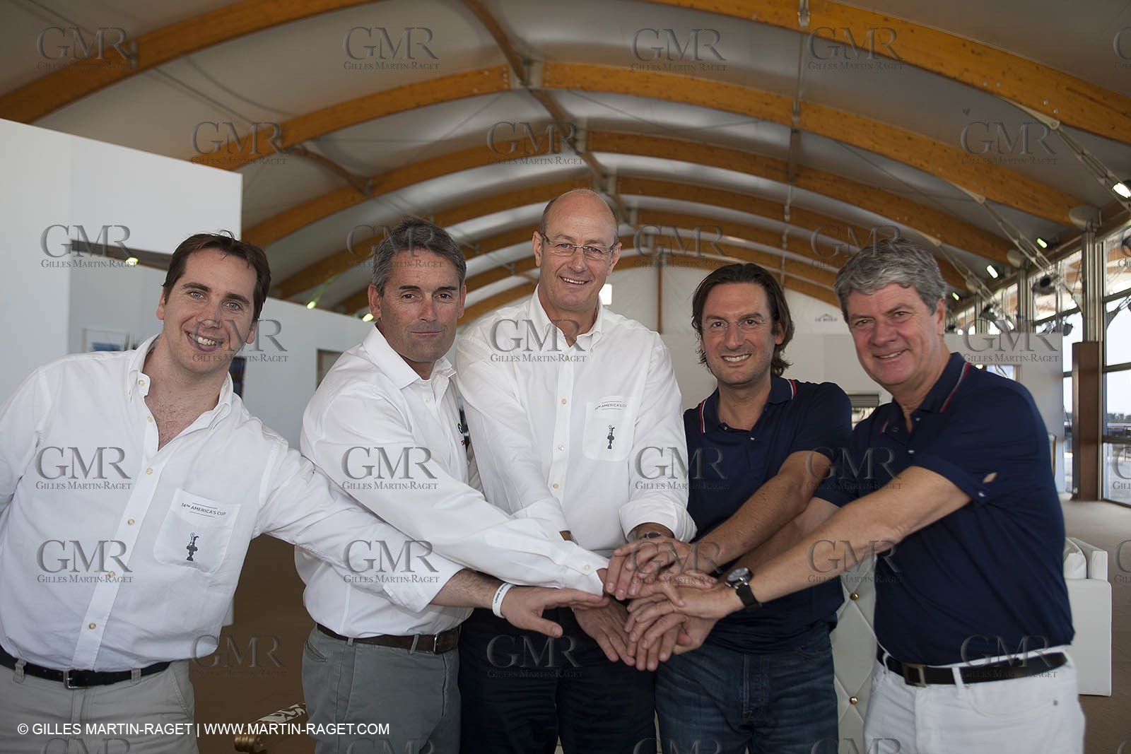 25 07 2010 - Dubai (UAE)  34th America's Cup- Louis Vuitton Partnership AnnouncementMark Bullingham, Russell coutts, Richard Worth, Pierto Beccari, Yves Carcelle