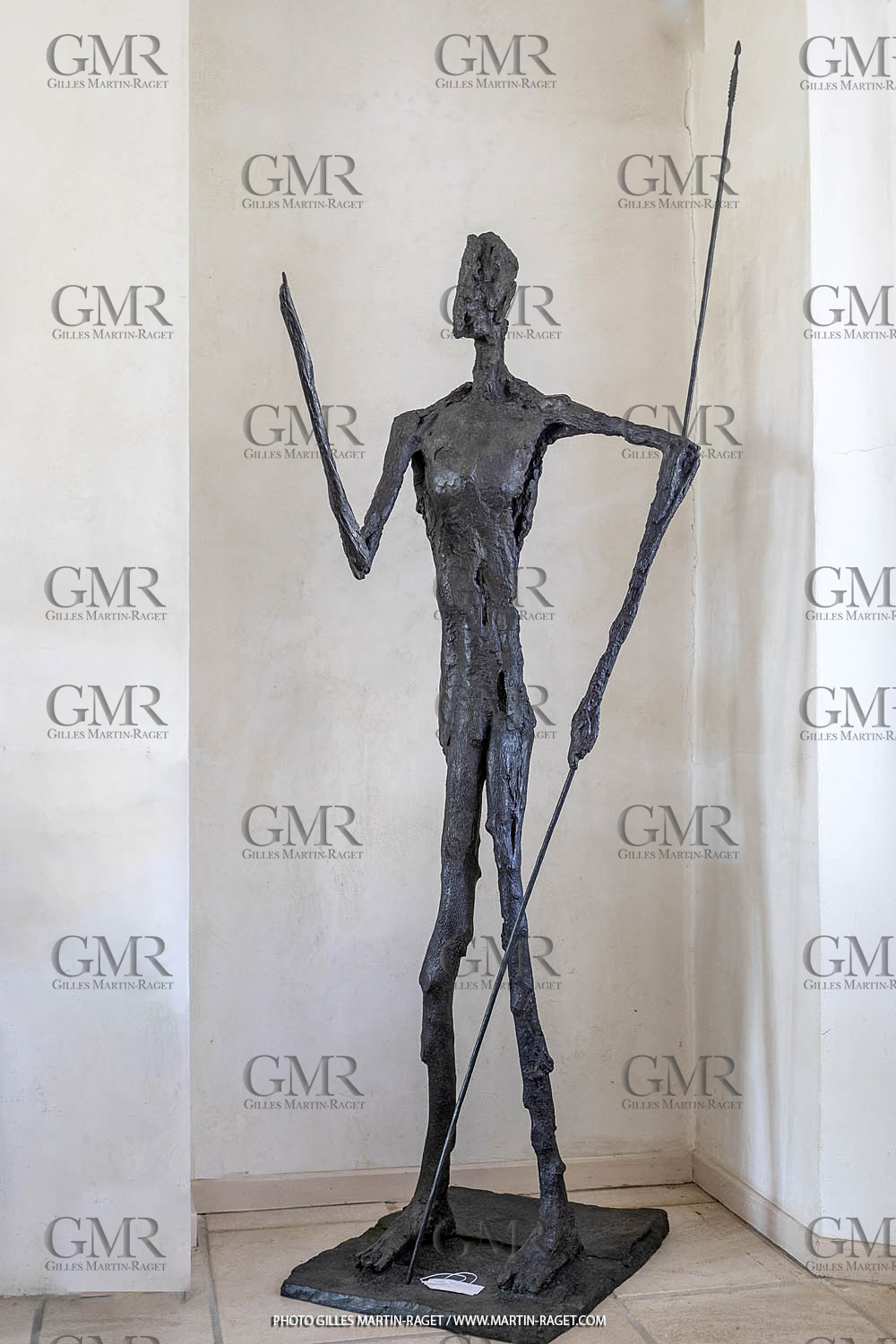 05 08 2019, Marseille (FRA,13), Oeuvre de Germaine Richier, Don Quichotte 1950-1951, Bronze patiné foncé, Epreuve d'exposition, Fondeur : Susse, Paris, 225 x 97 x 61 cm, Collection famille Germaine Richier
