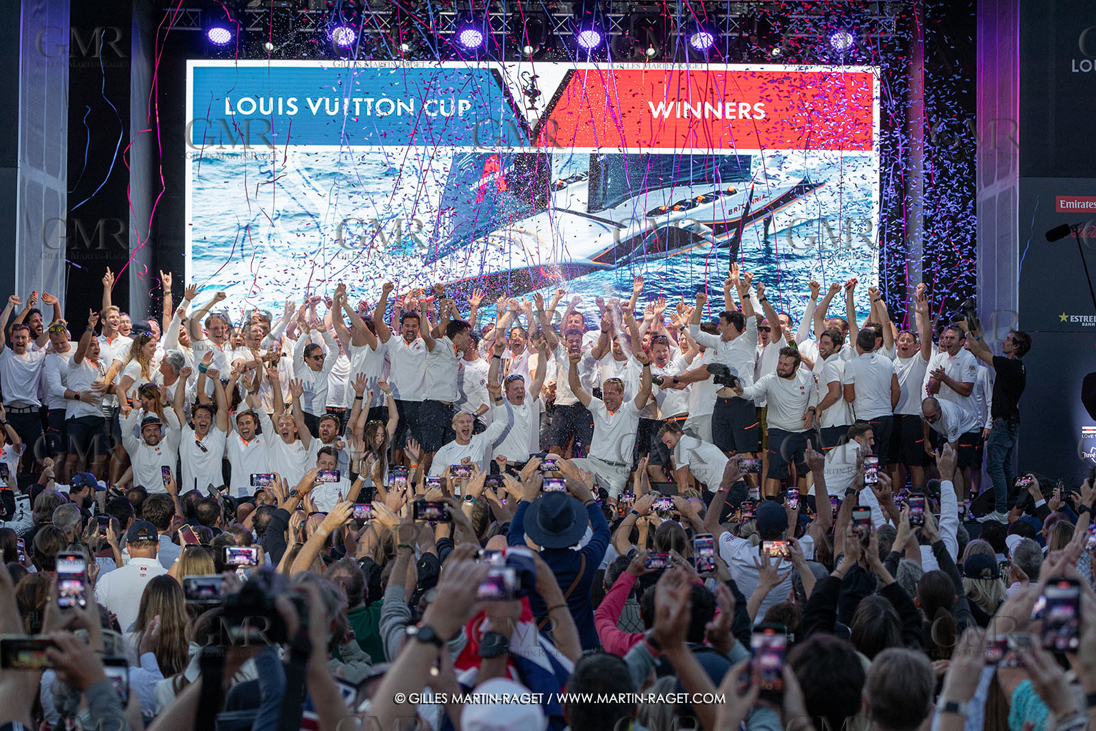 04 10 2024, Barcelona (ESP), 37th America's Cup, Louis Vuitton Cup Final, Race Day 7 , Prizegiving