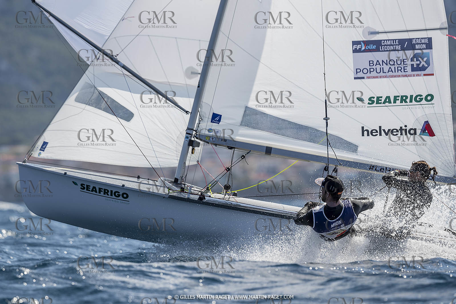 16 09 2022, Marseille (FRA), 470 Class, Paris 2024 Olympic Games, Sailing, 470 mixed dinghy, trainings, Camille Lecointre Jeremie Mion (FRA)