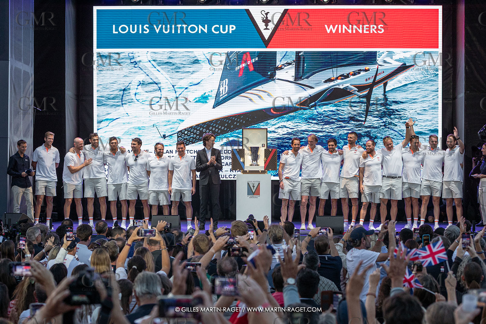 04 10 2024, Barcelona (ESP), 37th America's Cup, Louis Vuitton Cup Final, Race Day 7 , Prizegiving