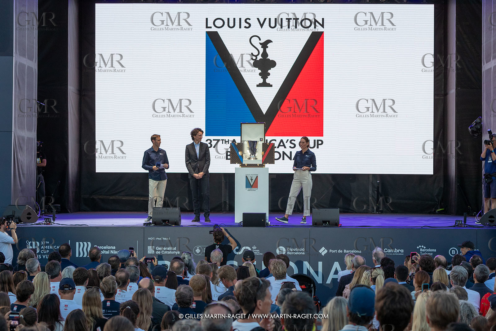 04 10 2024, Barcelona (ESP), 37th America's Cup, Louis Vuitton Cup Final, Race Day 7 , Prizegiving