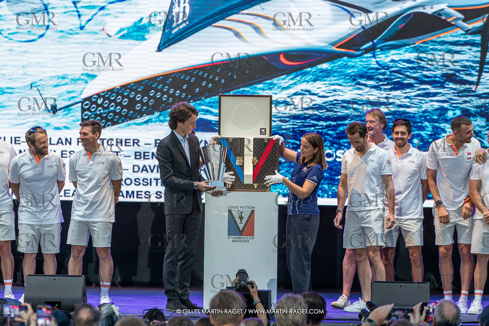 04 10 2024, Barcelona (ESP), 37th America's Cup, Louis Vuitton Cup Final, Race Day 7 , Prizegiving