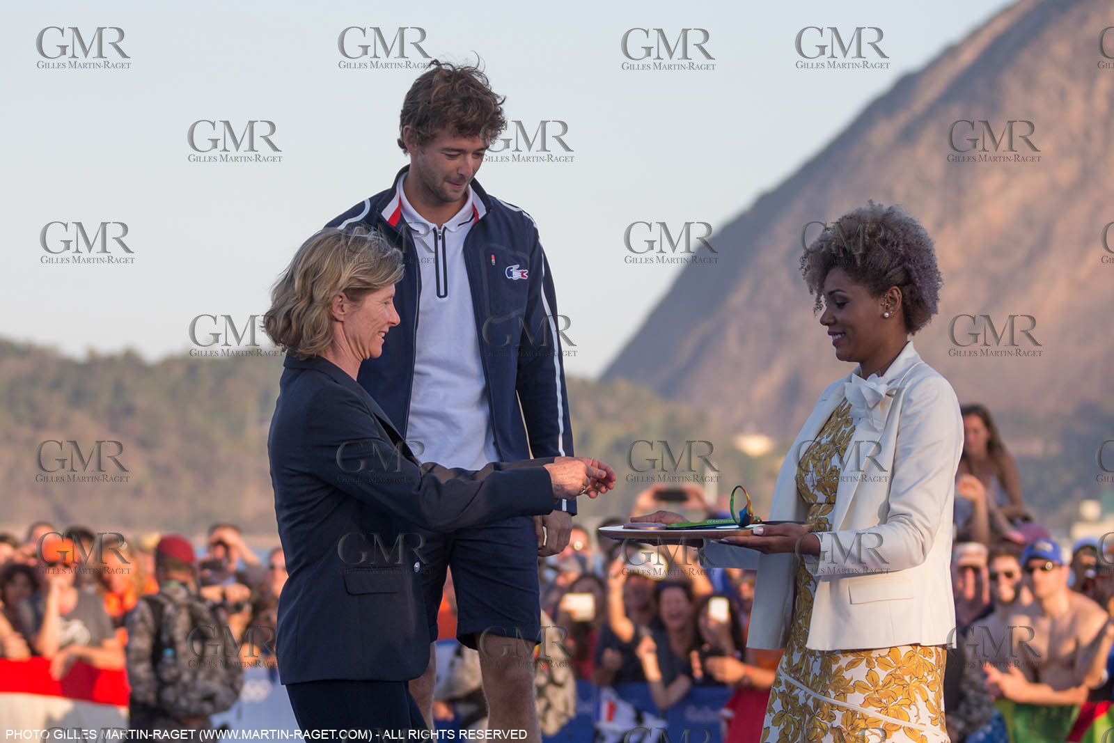 14 08 2016, Rio de Janeiro (BRA), 2016 Olympic Games, Sailing, RSX Men medal ceremony, Pierre Le Coq (FRA) bronze medal