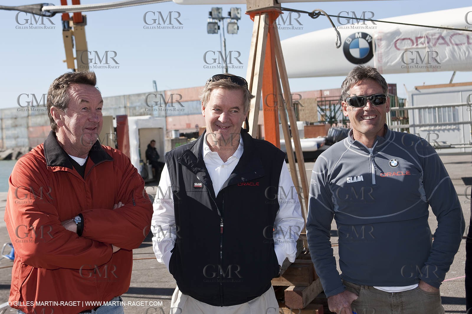 06 02 2010 - Valencia (ESP) - 33rd America's Cup - BMW ORACLE Racing - Last preparation day - MArtin Tasker - Mike Drumond - Sir Russell Coutts - Sir Mikael Fay - Peter Lester