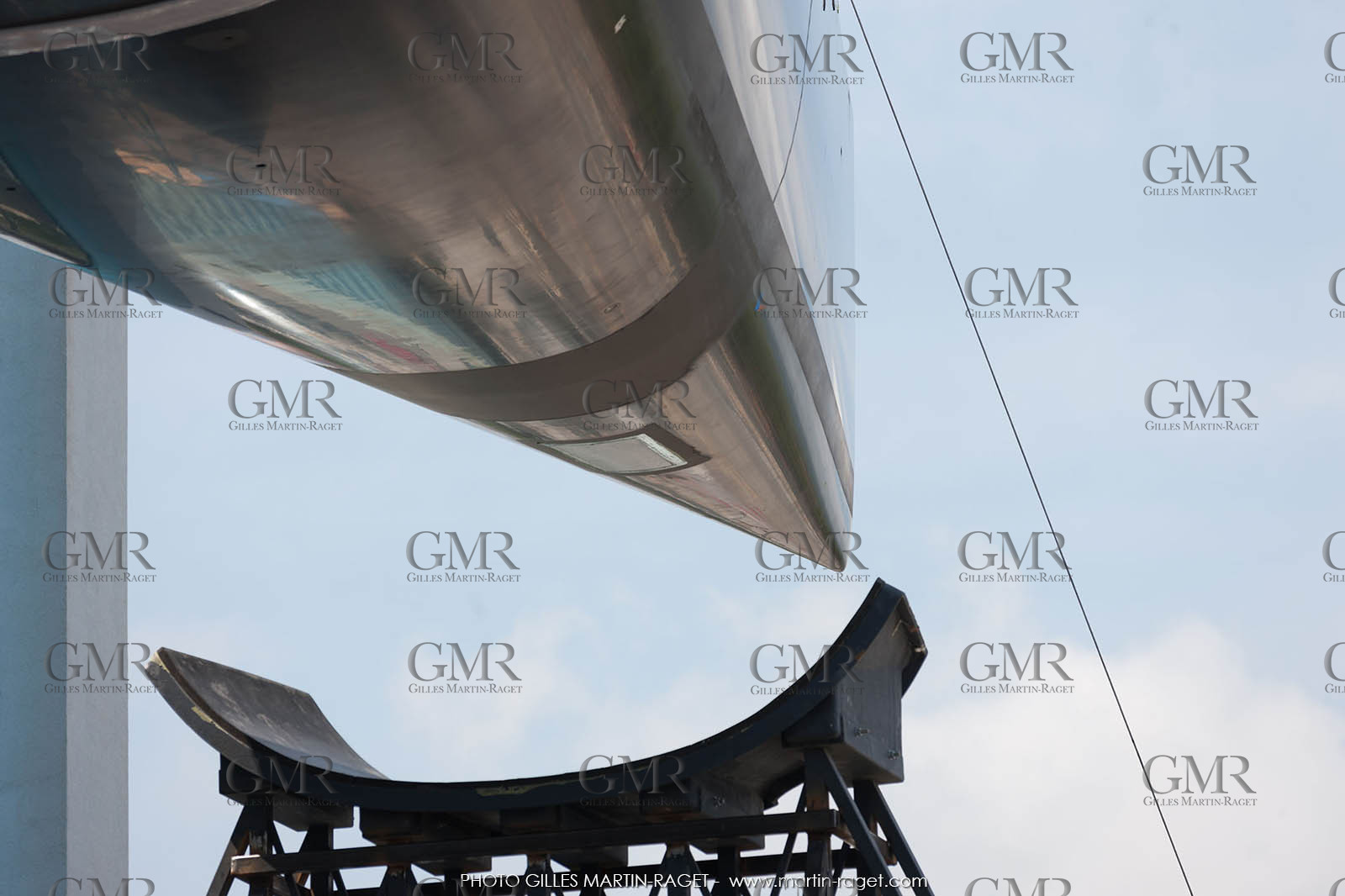 22 07 2017, Savona (ITA), Wally Cento Tango going out of the shed, Photo Gilles Martin-Raget