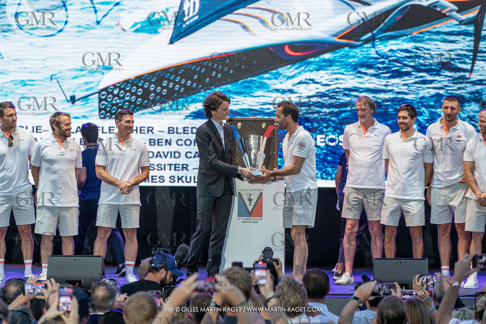 04 10 2024, Barcelona (ESP), 37th America's Cup, Louis Vuitton Cup Final, Race Day 7 , Prizegiving