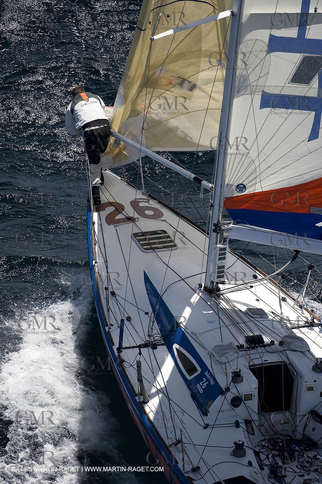 06-26-2007 - FIGARO II - THEOLIA - Skipper : Robert Nagy - Training off Marseille (south France) with strong wind conditions