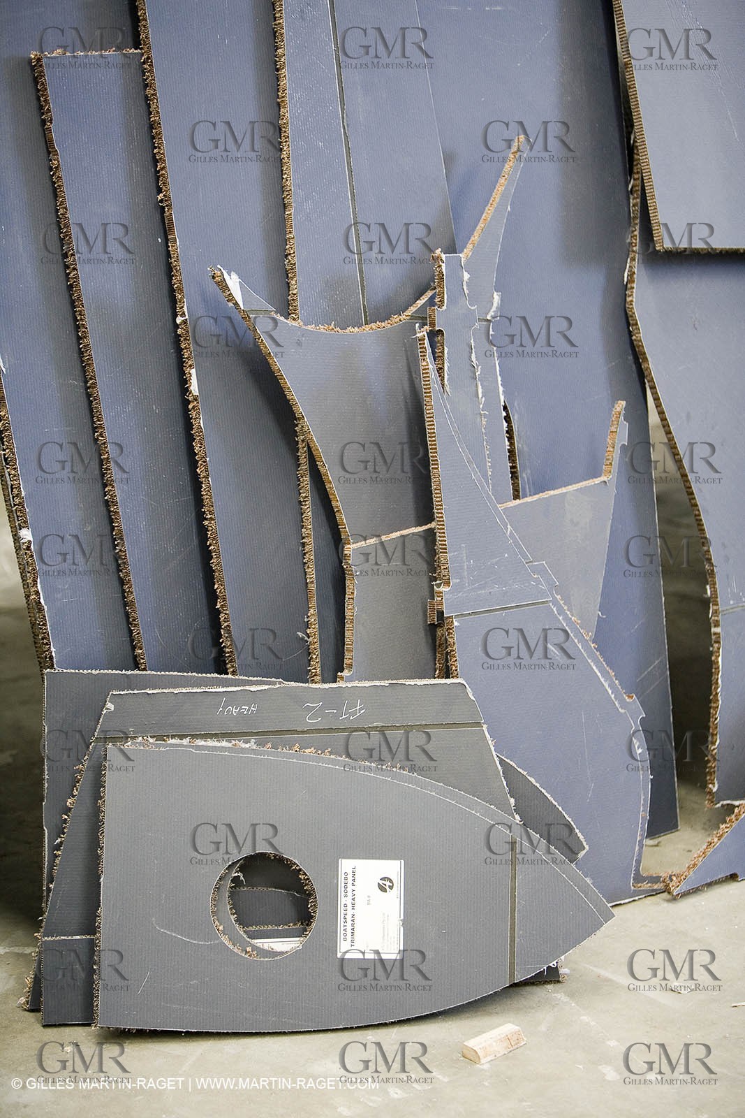 Sydney, Australia, Thomas Coville trimaran Sodebo building at Boat Speed