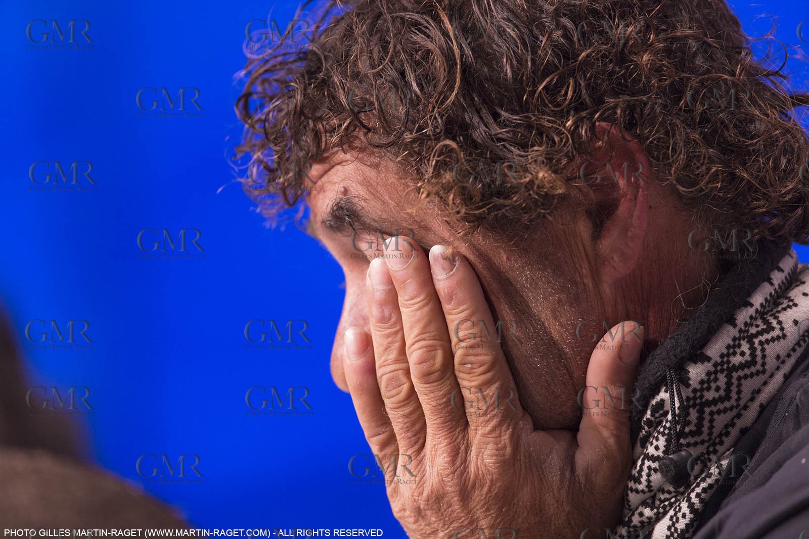 30 03 2015, Barcelona (ESP), Barcelona World Race 2014-15, Neutrogena (Guillermo Altadill, José Muñoz) arrival in 2nd place.