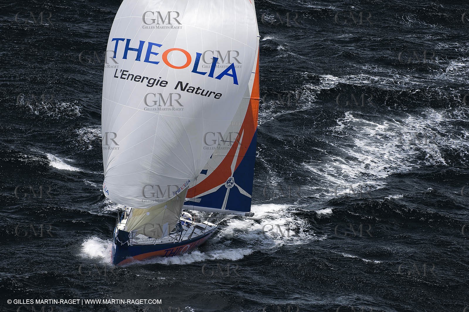06-26-2007 - FIGARO II - THEOLIA - Skipper : Robert Nagy - Training off Marseille (south France) with strong wind conditions