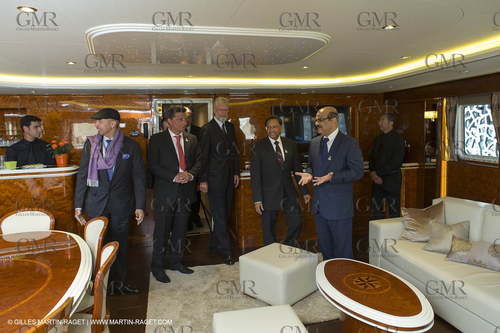 Al Azizi oficial launchat the Mucem museum - H2X boatyard - Oceanographic research ship - Marseille (FRA,13) - 27 05 2014