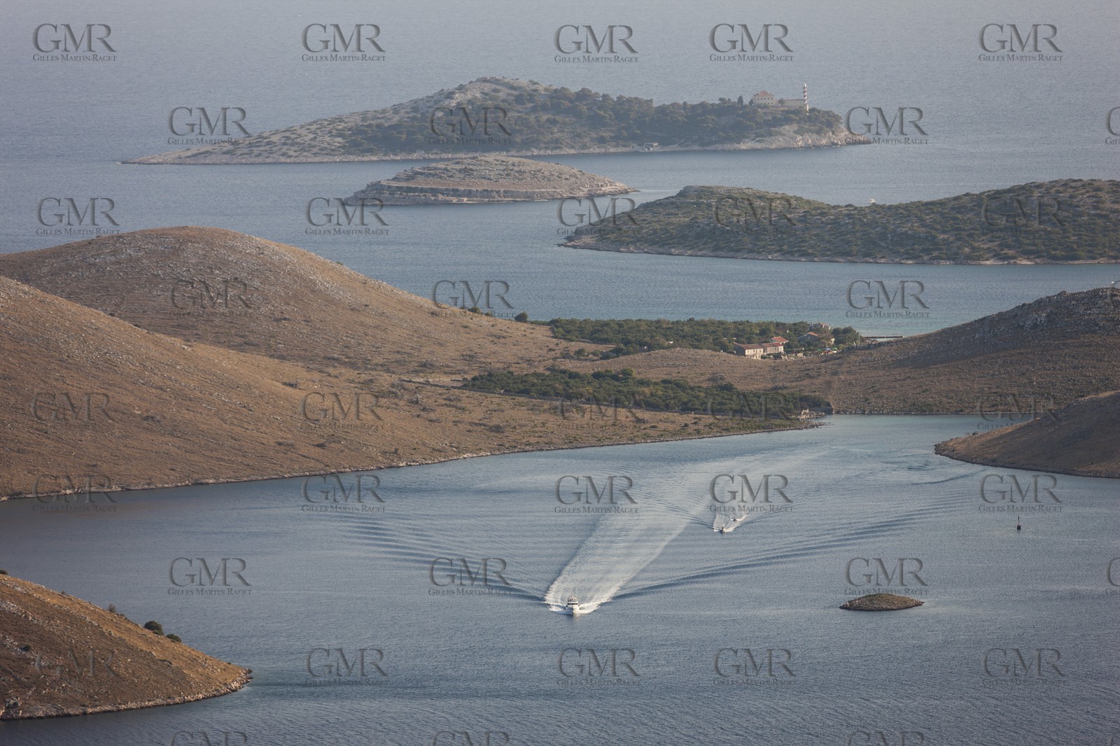14 07 2012 - Kornati Islands archipelago (Croatia) - &Vela Sestrica (top with lighthouse), Aba Maia, Otocic Aba Vela, Otk Kornat (left), Katina (right)