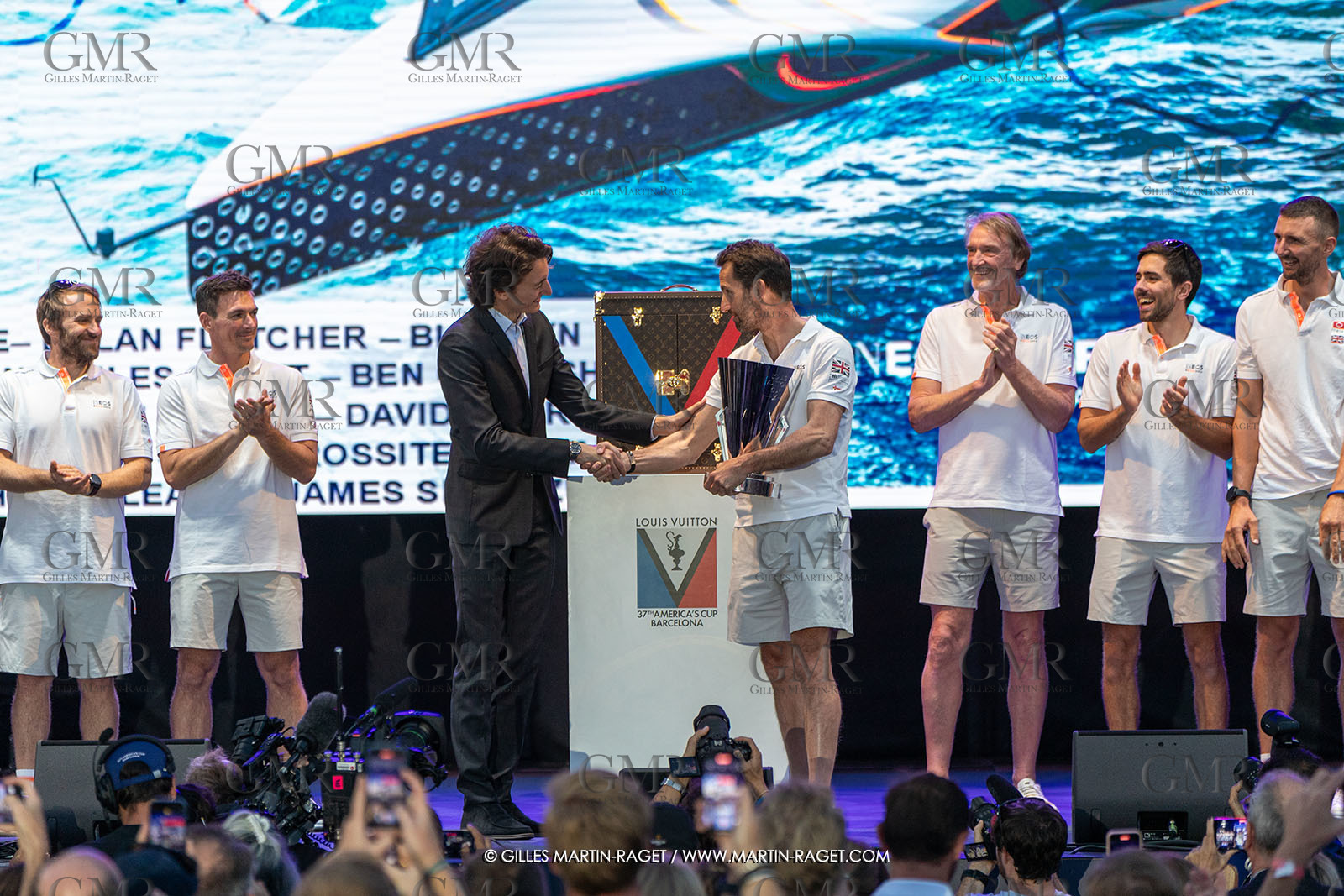 04 10 2024, Barcelona (ESP), 37th America's Cup, Louis Vuitton Cup Final, Race Day 7 , Prizegiving