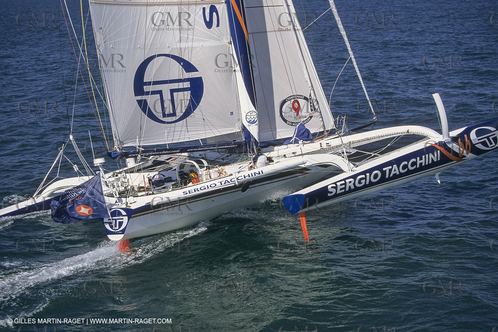 Course à la voile, multicoques, ORMA 60, Karine Fauconnier, Sergio Tacchini