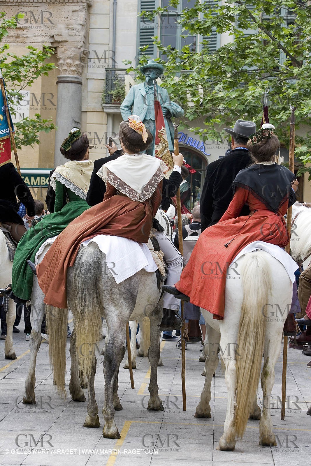Arlésiennes in costume - Gardians (cow-boys) celebration - Arles