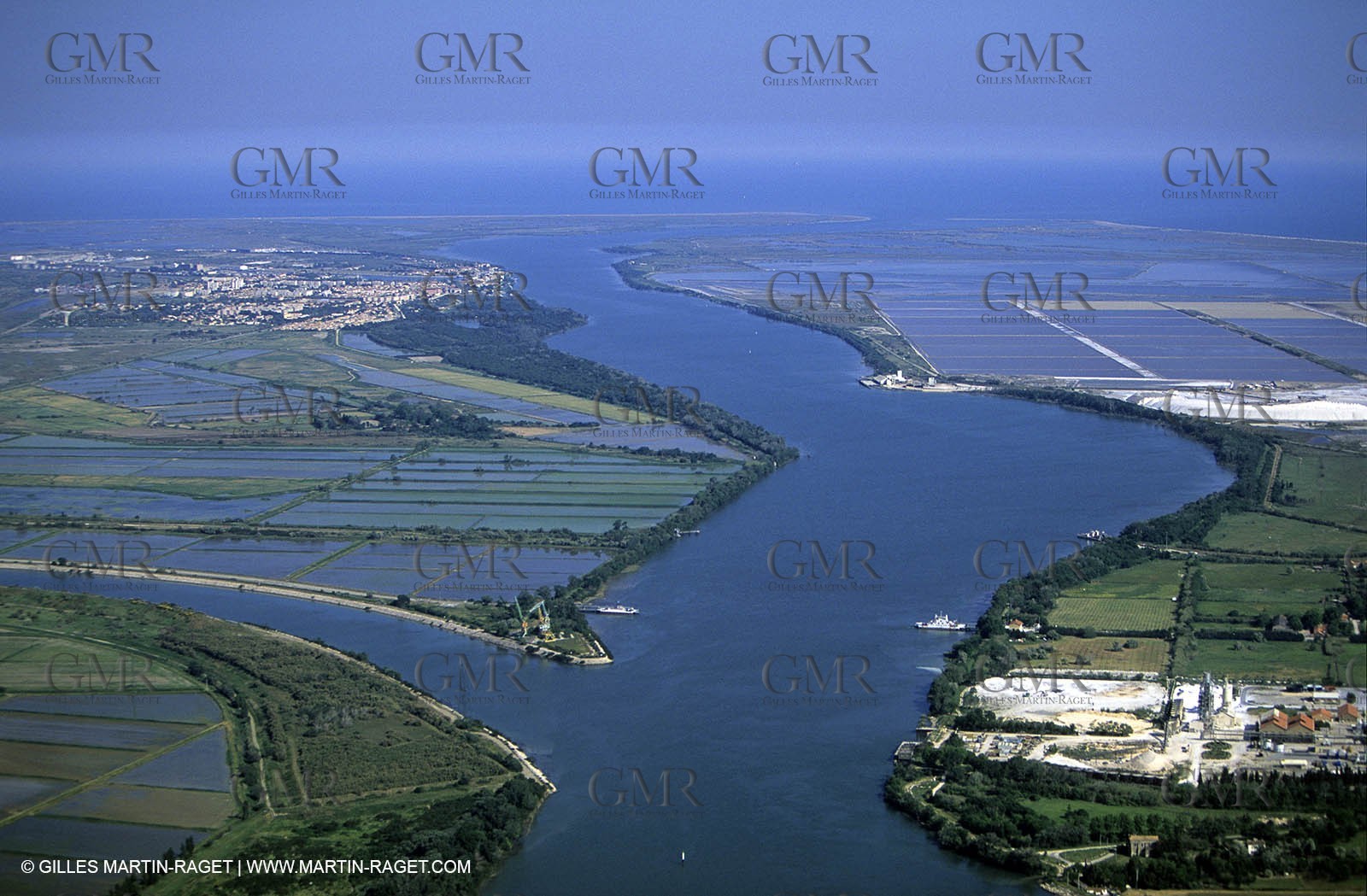 Rhône river mouth near Port Saint Louis du Rhône