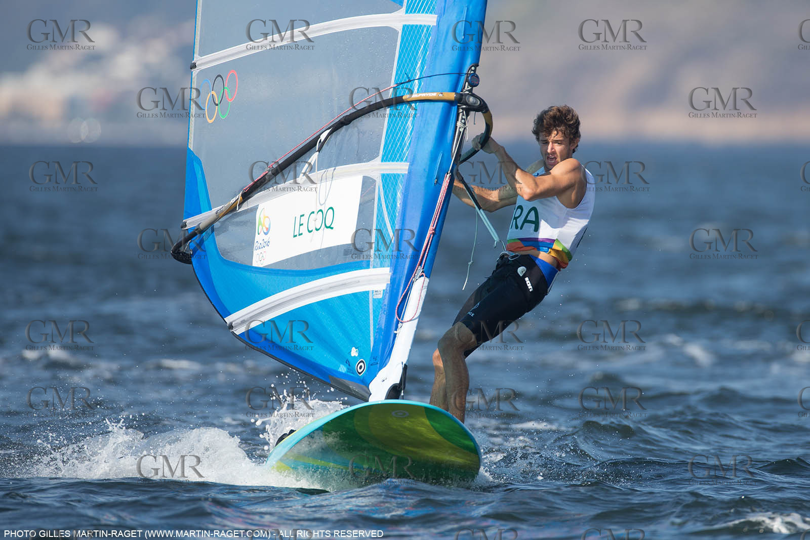 14 08 2016, Rio de Janeiro (BRA), 2016 Olympic Games, Sailing, RSX Men Medal race, Pierre Le Coq (FRA), bronze medalist