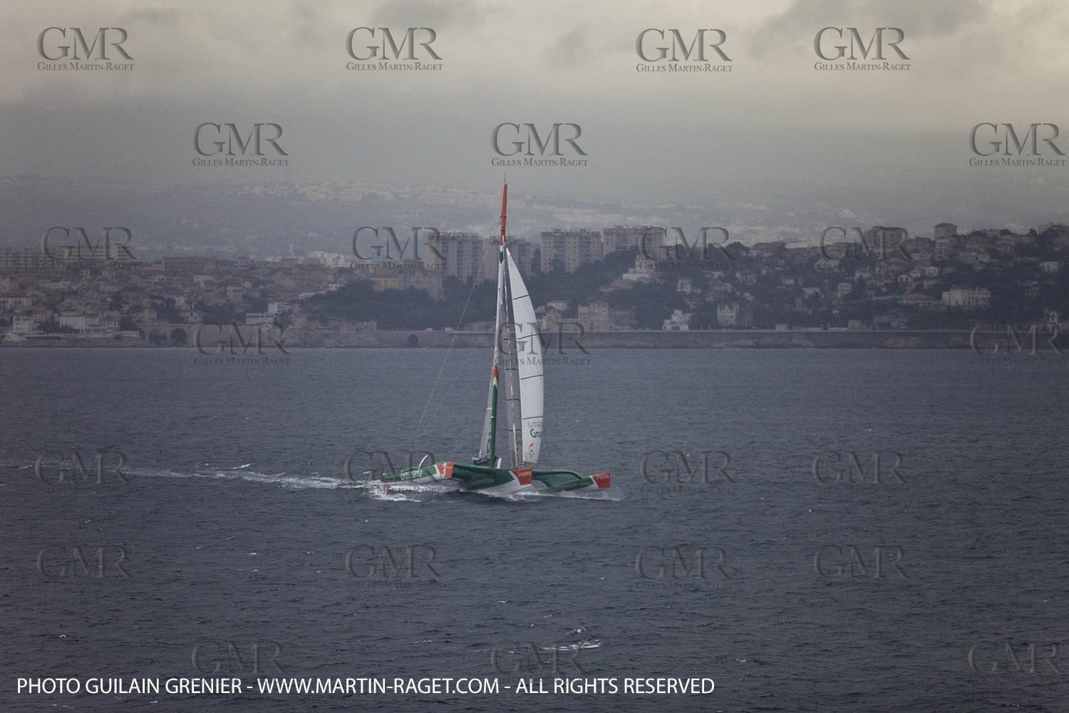 05 14 09 - Marseilles - Mediterranean Record - Groupama 3 - Franck Cammas - G Class - Start from Marseilles to Carthage (Tunisia)