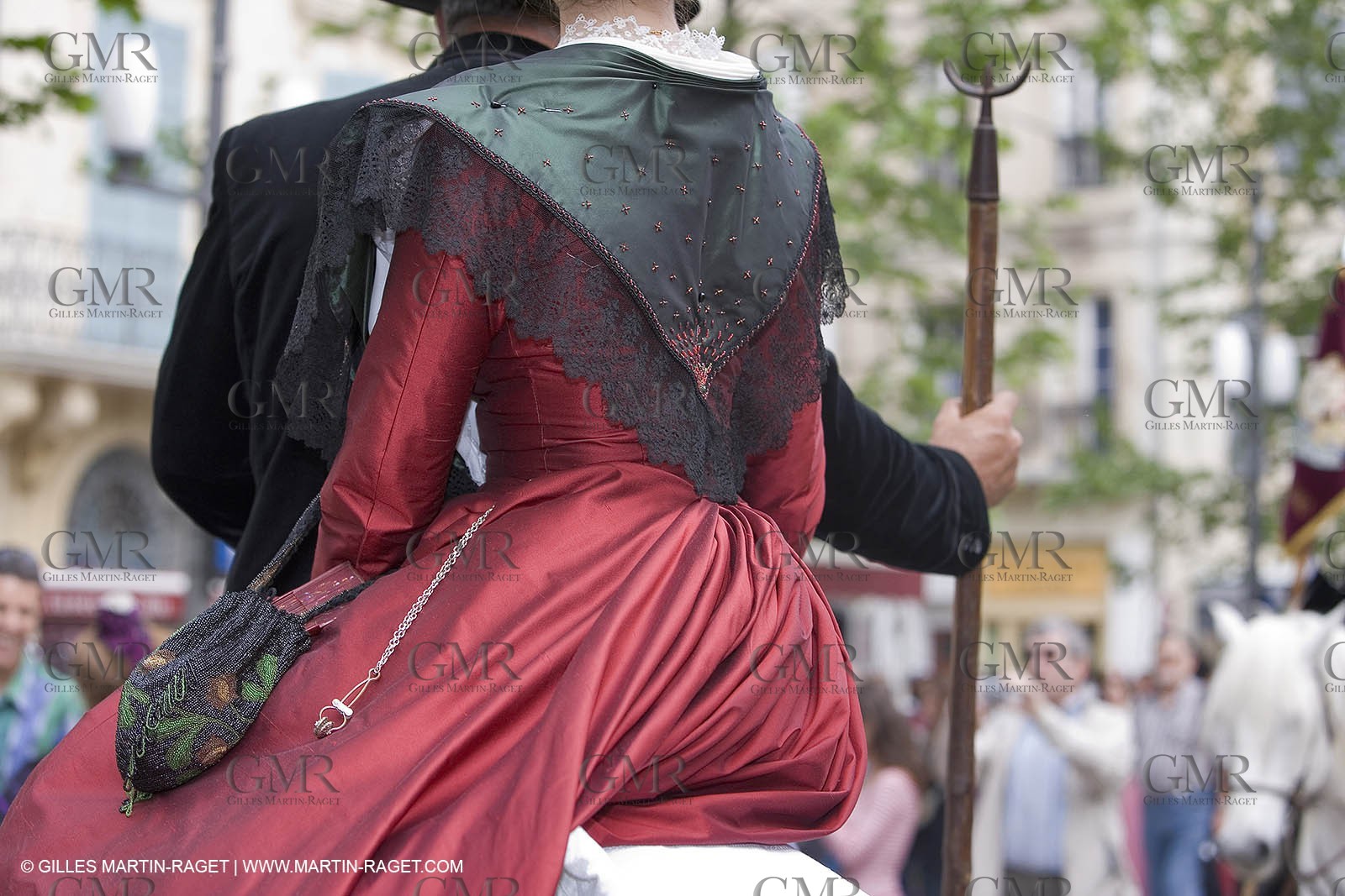 Arlésiennes in costume - Gardians (cow-boys) celebration - Arles