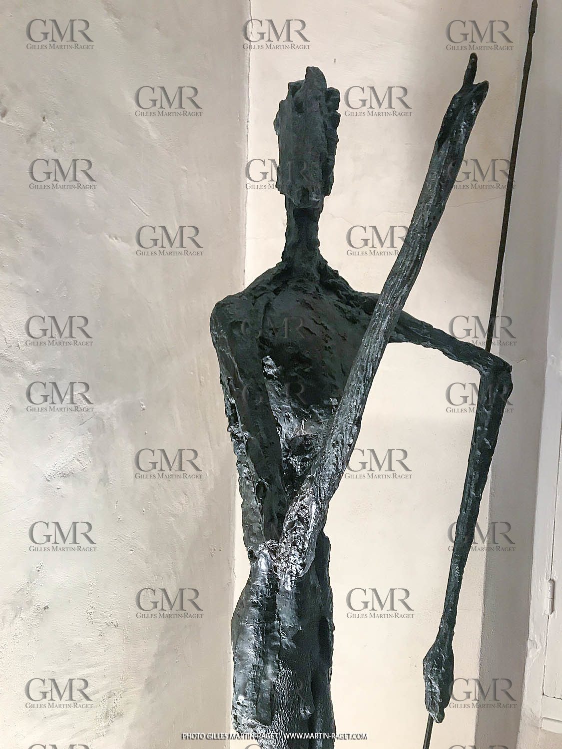05 08 2019, Marseille (FRA,13), Oeuvre de Germaine Richier, Don Quichotte 1950-1951, Bronze patiné foncé, Epreuve d'exposition, Fondeur : Susse, Paris, 225 x 97 x 61 cm, Collection famille Germaine Richier