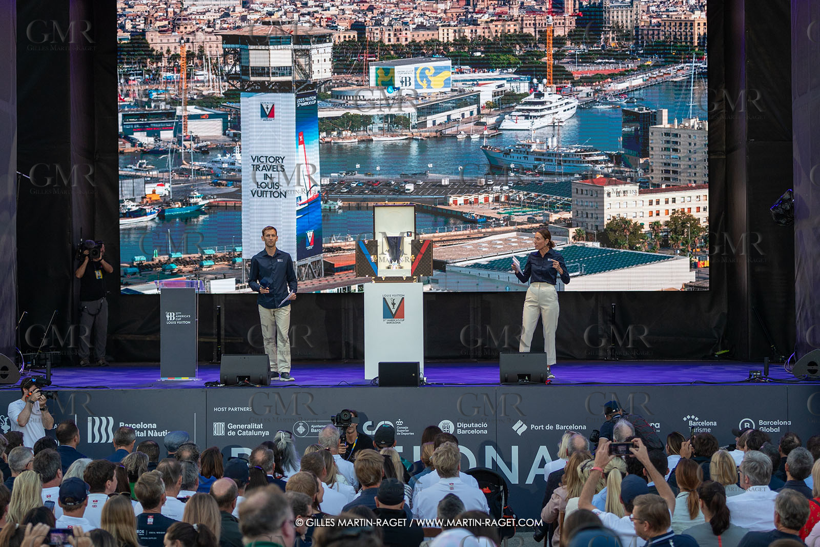 04 10 2024, Barcelona (ESP), 37th America's Cup, Louis Vuitton Cup Final, Race Day 7 , Prizegiving