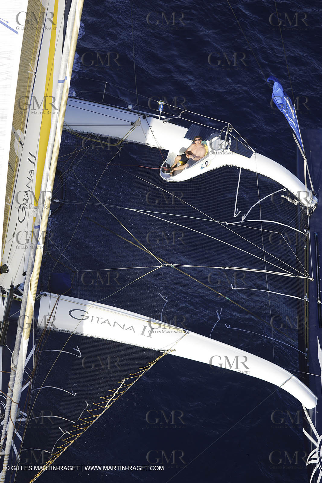 05 11 2006 - Pointe à Pitre Guadelupe (FRA) - Route du Rhum 2006 arrival - overall winner Lionel Lemonchois (Gitana 11)