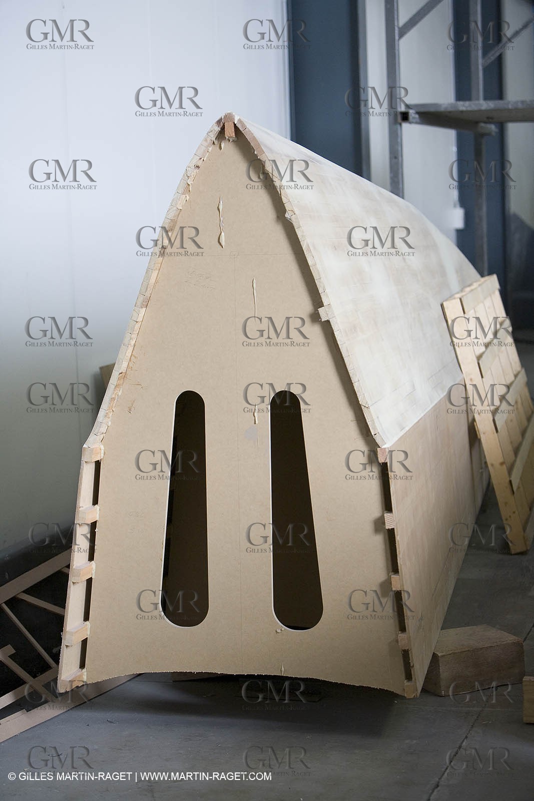 Sydney, Australia, Thomas Coville trimaran Sodebo building at Boat Speed