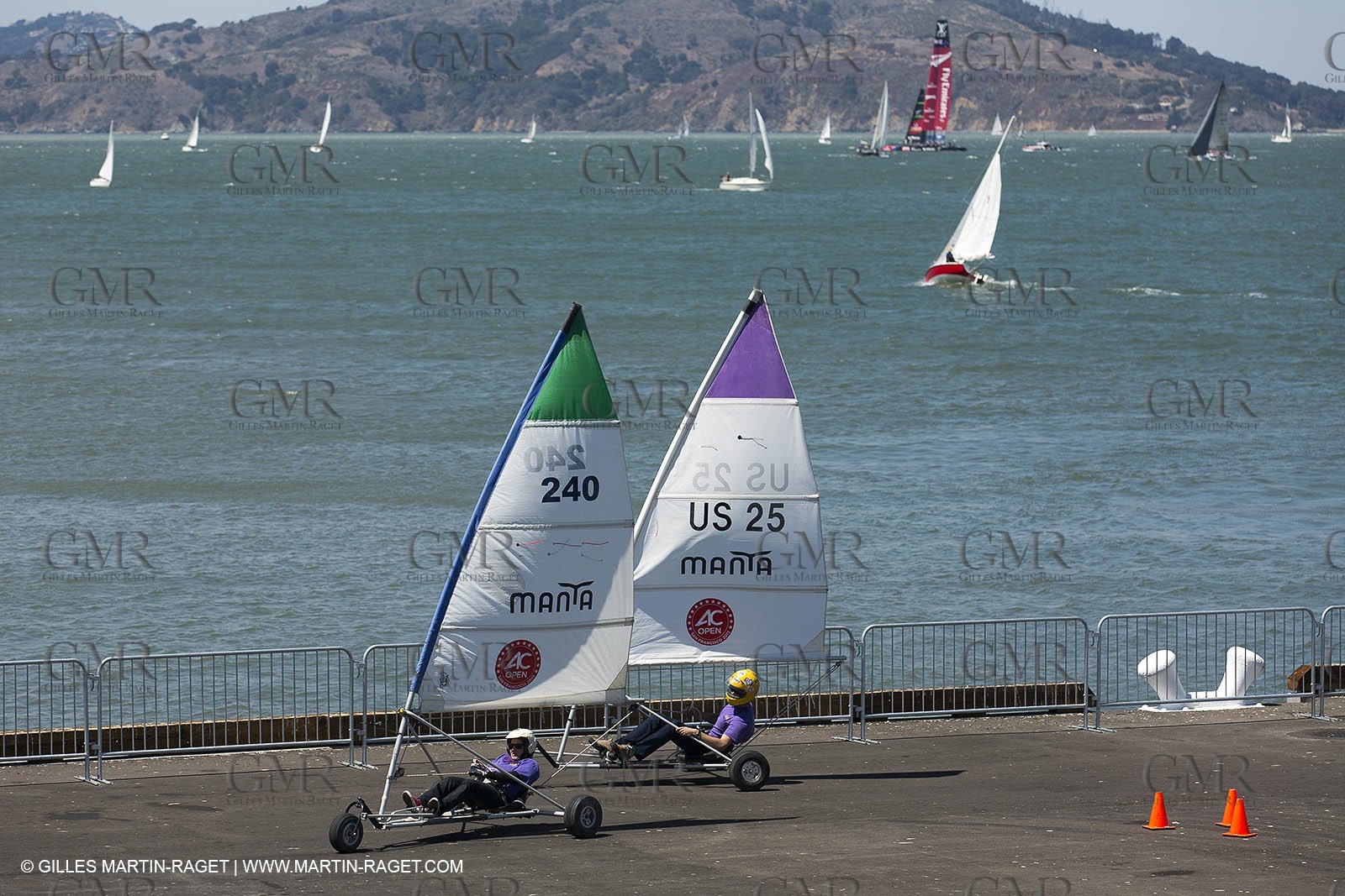 03 08 2013 - San Francisco (USA,CA) - 34th America's Cup - Louis Vuitton Cup - Training Day - America's Cup park - AC Open - Land Sailing demonstration