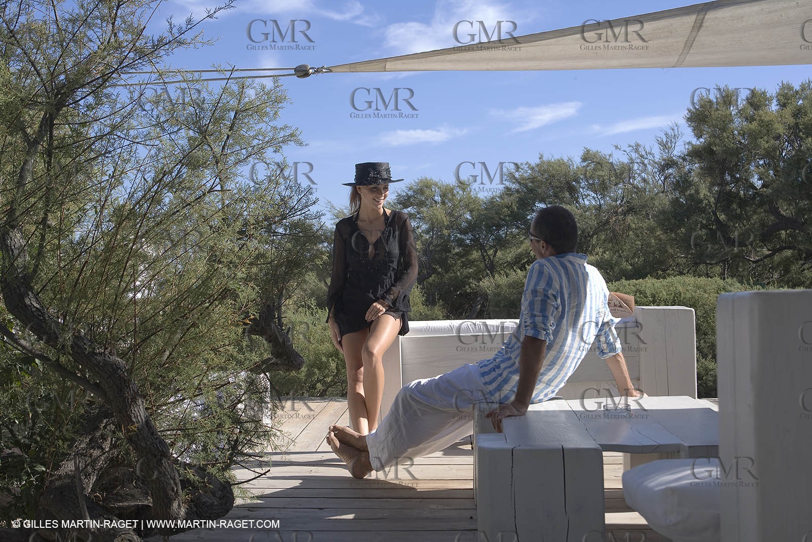 06 09 2007 - Saint Tropez (FRA, 83) - Superyachts - Motoryachts - Mangusta 92 Triple Fun in Saint Tropez - Mooring at Club 55 at Pampelonne Beach