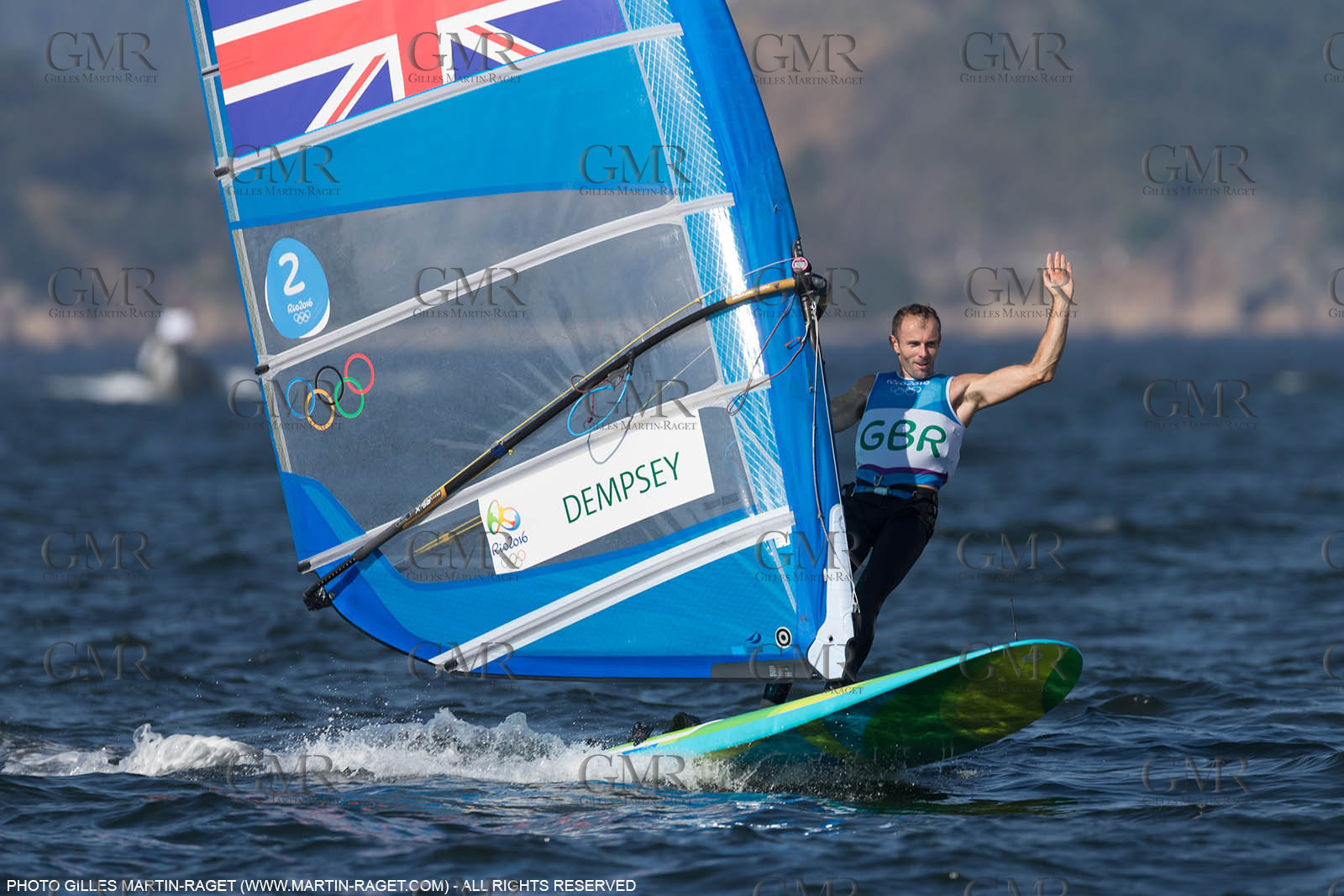 14 08 2016, Rio de Janeiro (BRA), 2016 Olympic Games, Sailing, RSX Men Medal race, Nick Dempsey, silver medalist