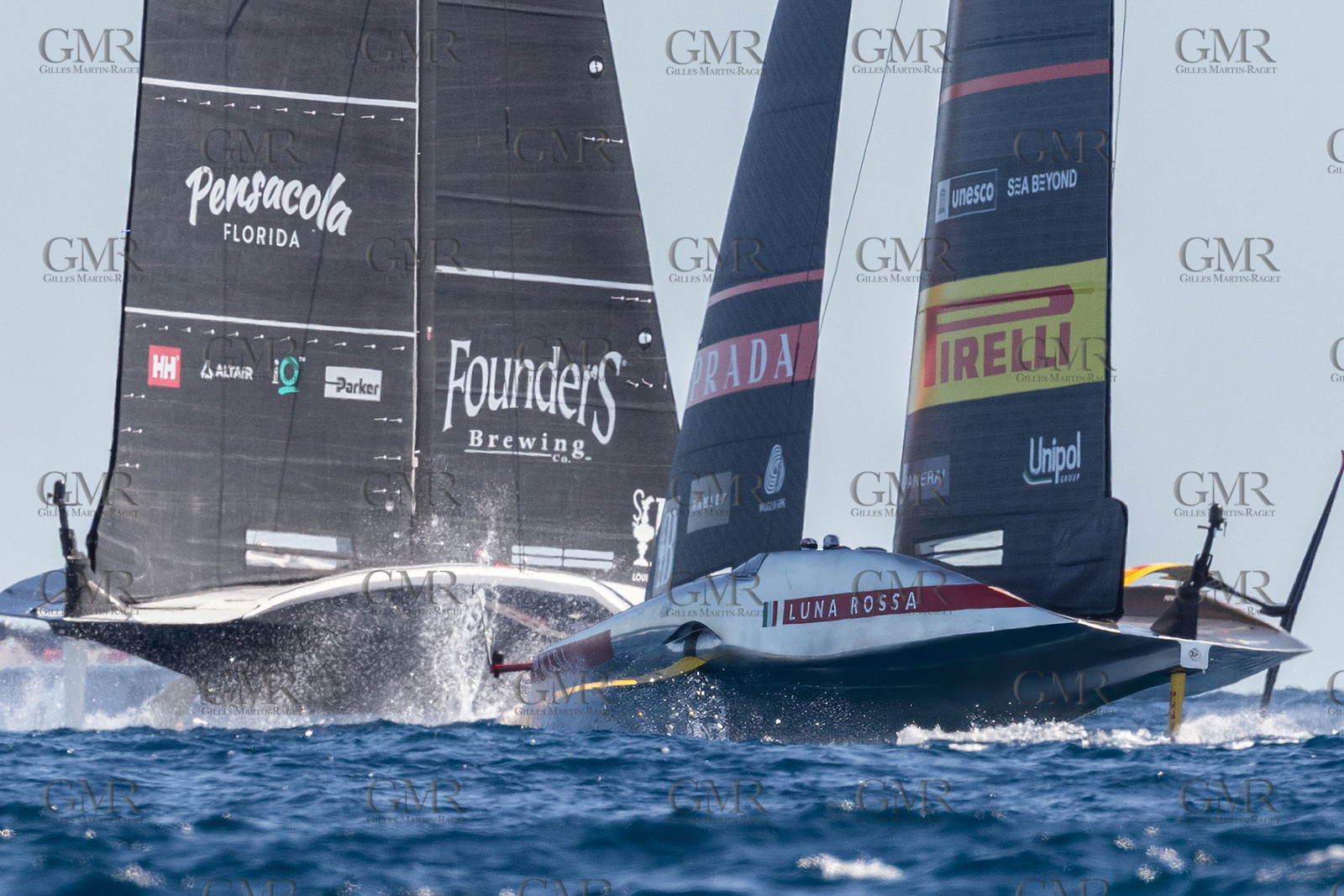 14 09 2024, 1 2 Finales Louis Vuitotn Cup, 1er jour, Luna Rossa remporte deux régates en dépit de meilleur départs d'American Magic