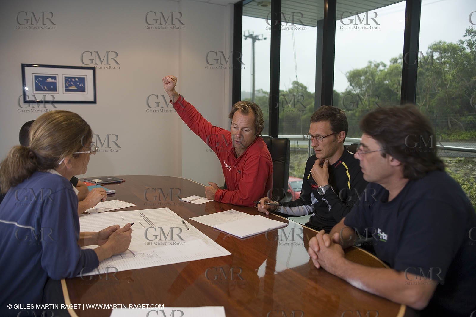 Sydney, Australia, Thomas Coville trimaran Sodebo building at Boat Speed