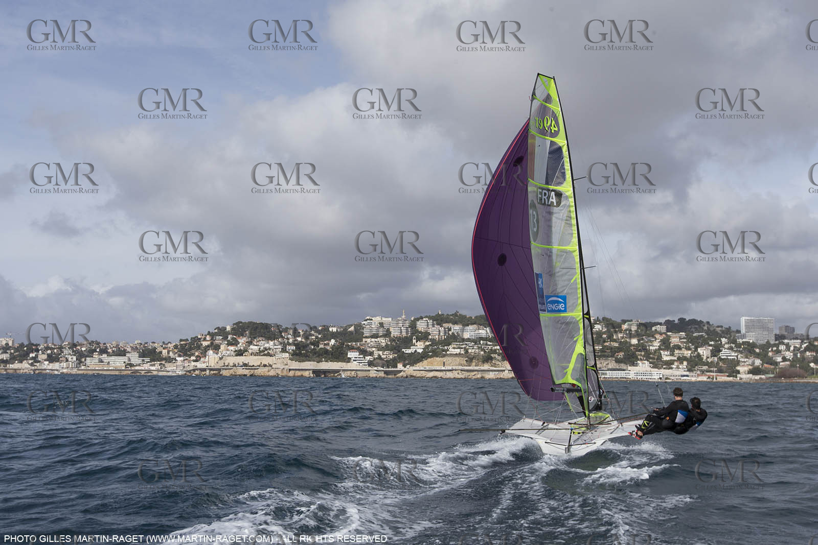 04 03 2016, Marseille (FRA,13), Olympic Sailing, 49er, french representatives Julien D'Ortoli Noë Delpech training