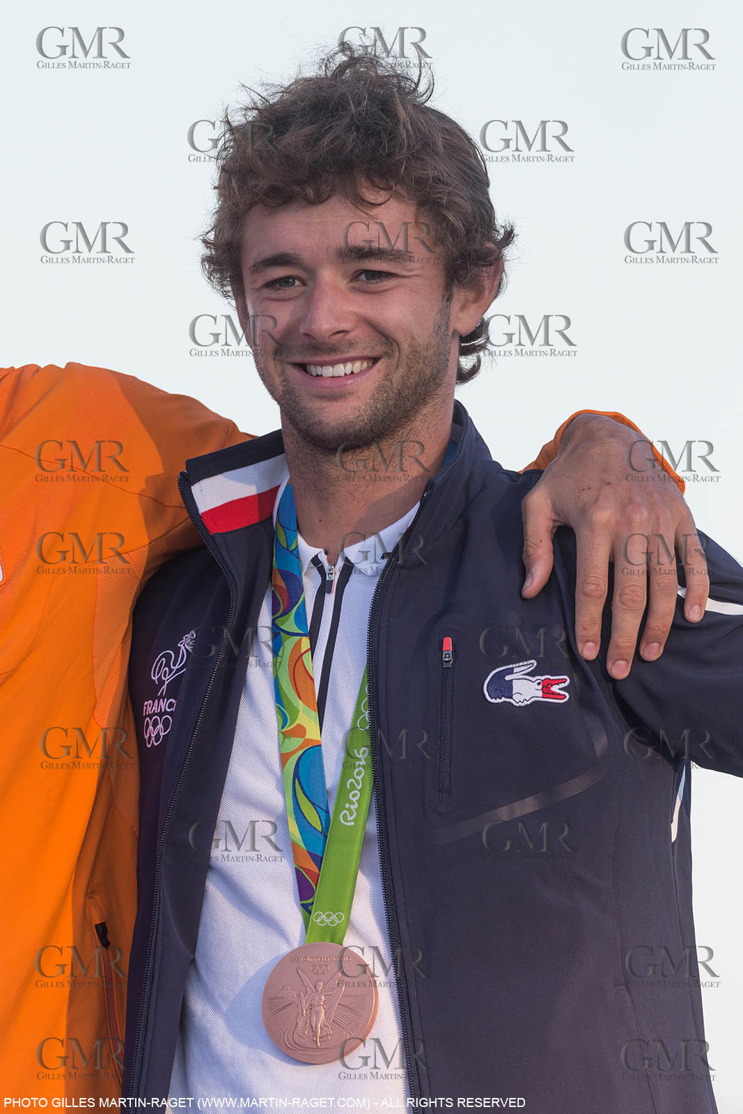 14 08 2016, Rio de Janeiro (BRA), 2016 Olympic Games, Sailing, RSX Men medal ceremony, Pierre Le Coq (FRA) bronze medal