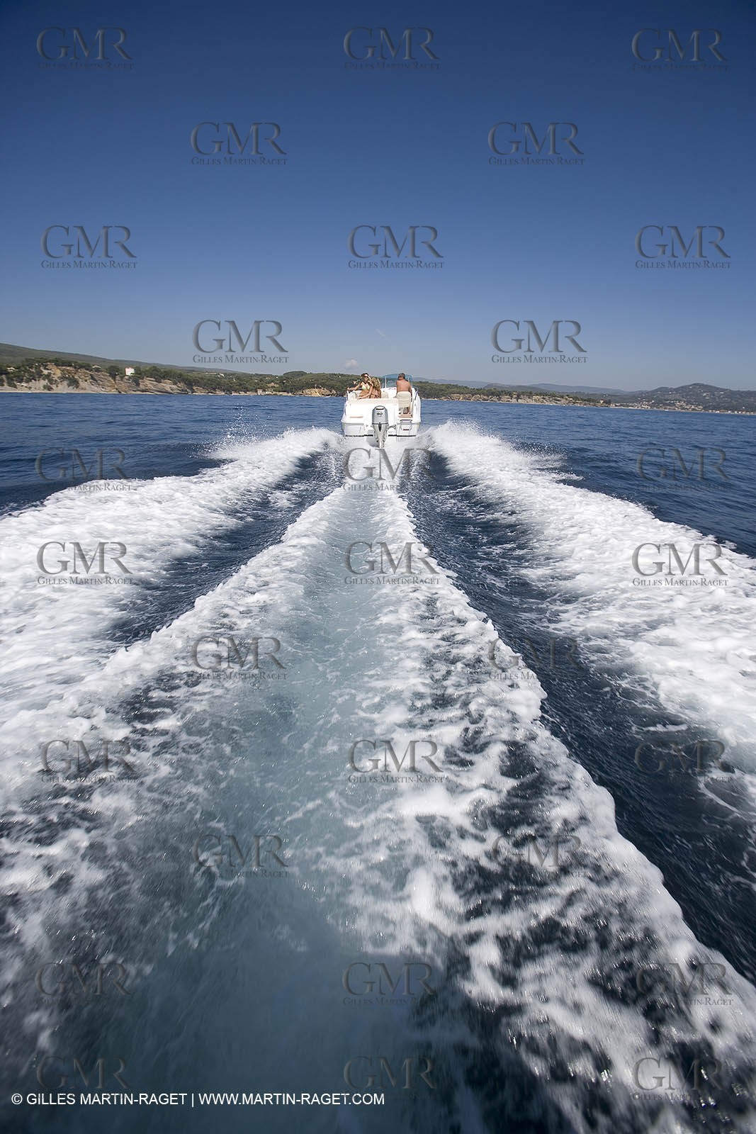 Motor boat running