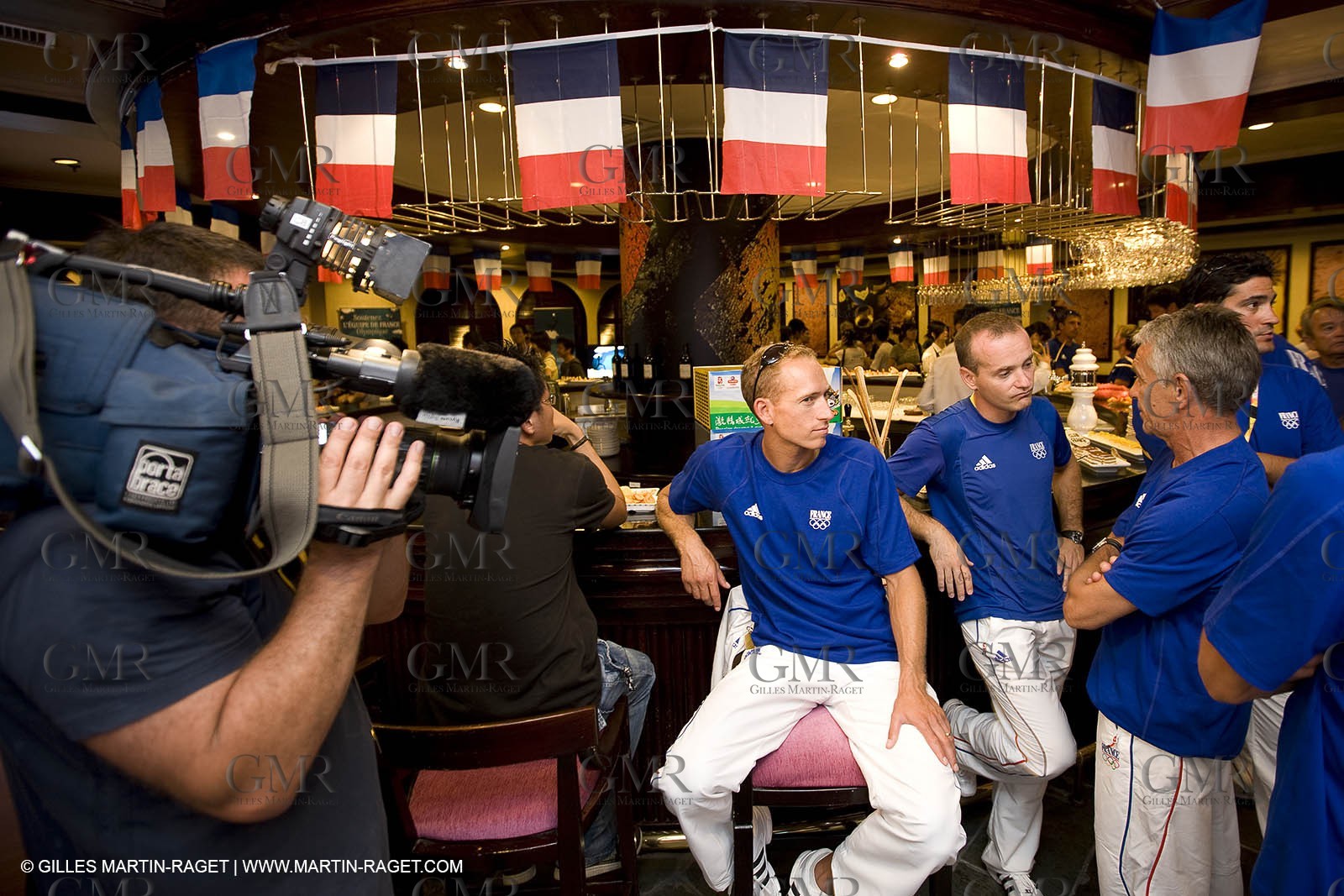 07 08 2008 - Qingdao (CHN) - Olympic games - Sailing - Opening of Club France at Grand Regency hotel and press conference with main press center in Beijing.