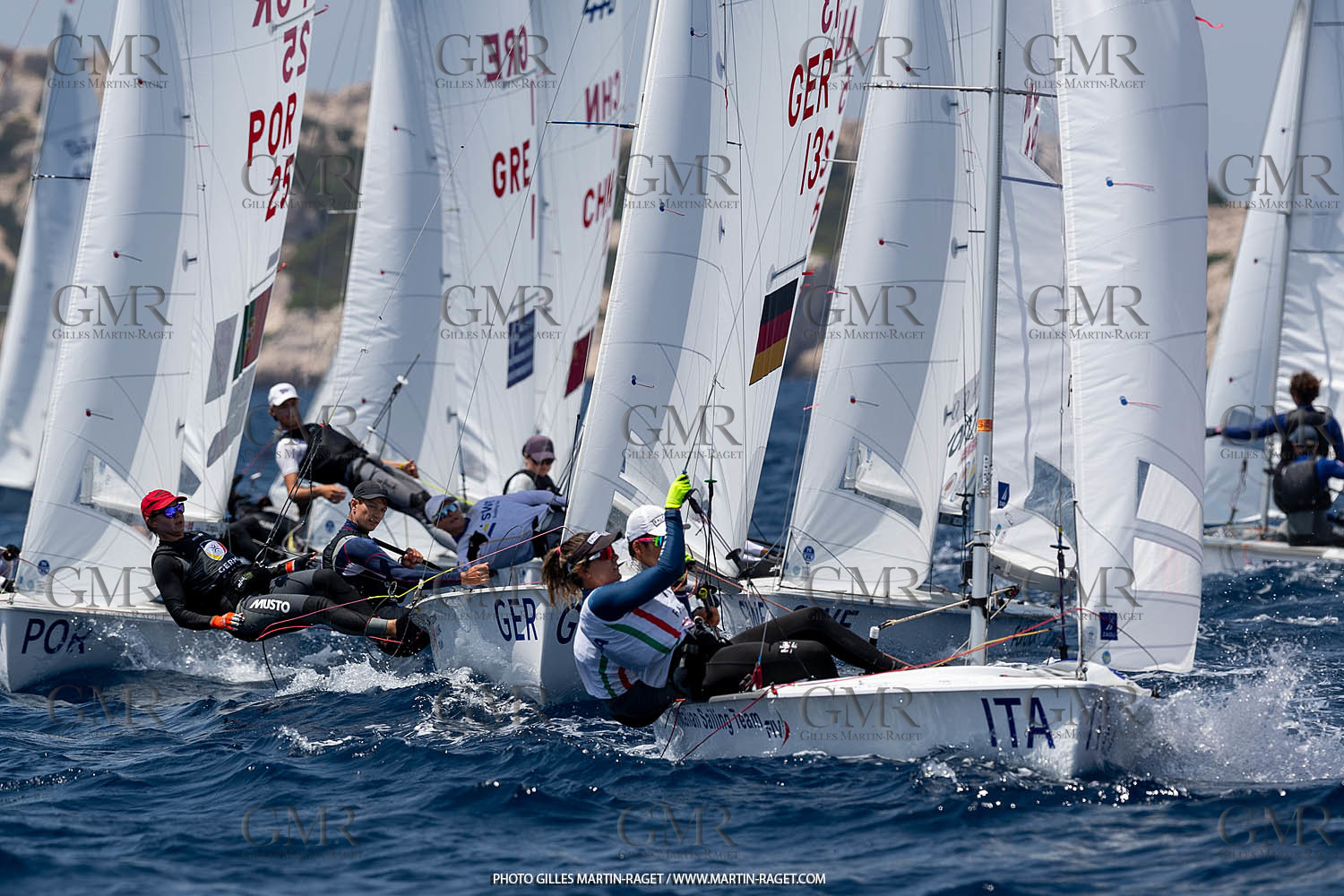 09 07 2023, Marseille (FRA), Paris 2024 Sailing Test Event, Race Day 1, 470