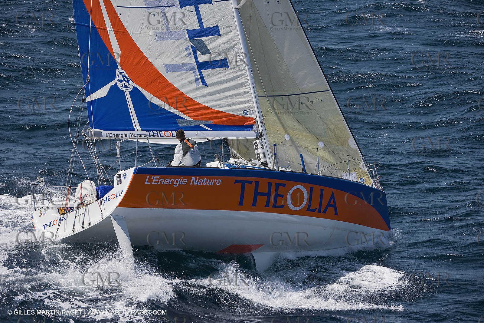06-26-2007 - FIGARO II - THEOLIA - Skipper : Robert Nagy - Training off Marseille (south France) with strong wind conditions