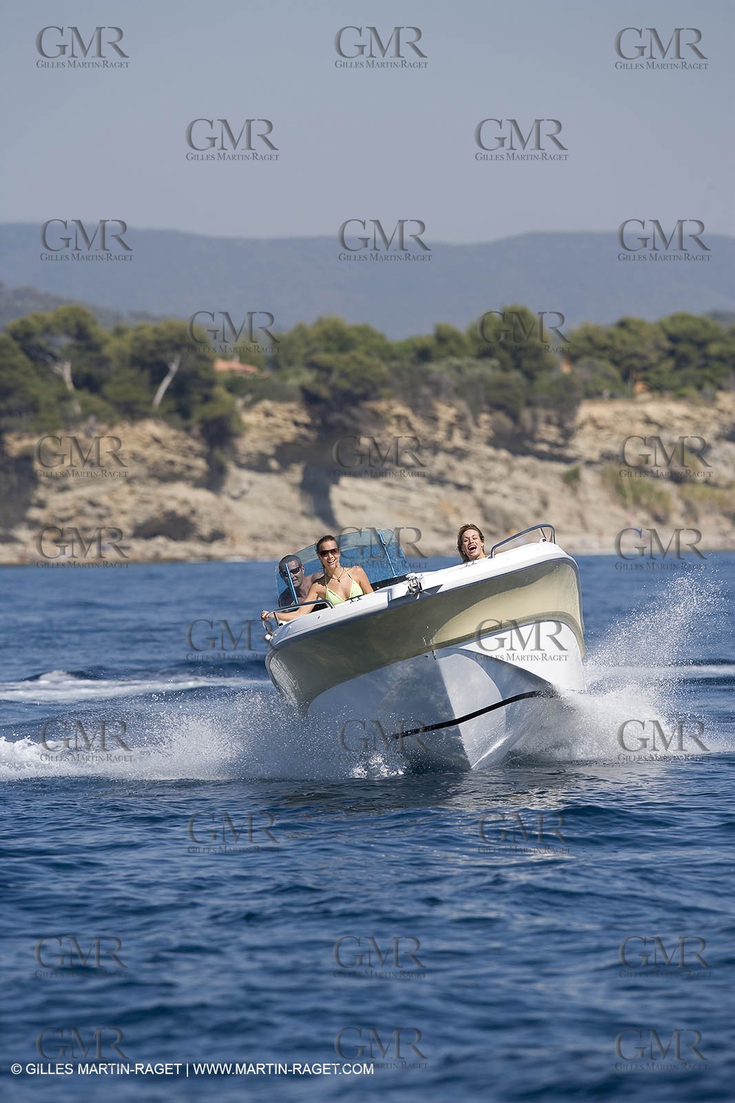 Motor boat running