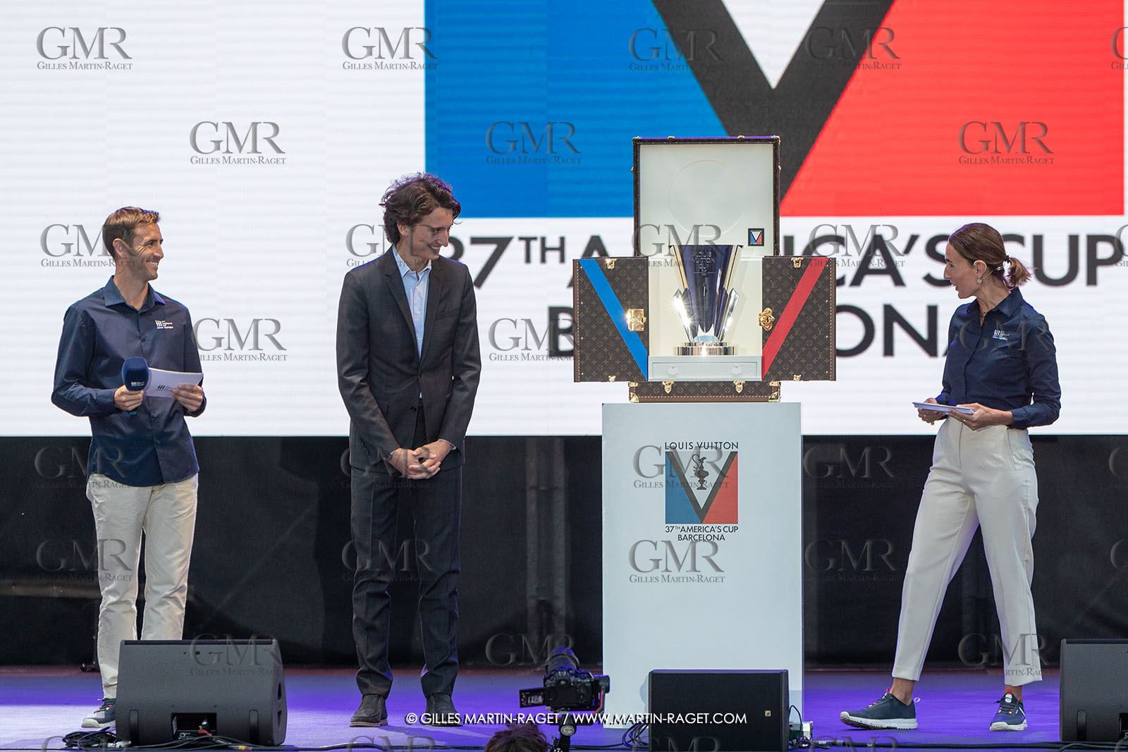 04 10 2024, Barcelona (ESP), 37th America's Cup, Louis Vuitton Cup Final, Race Day 7 , Prizegiving