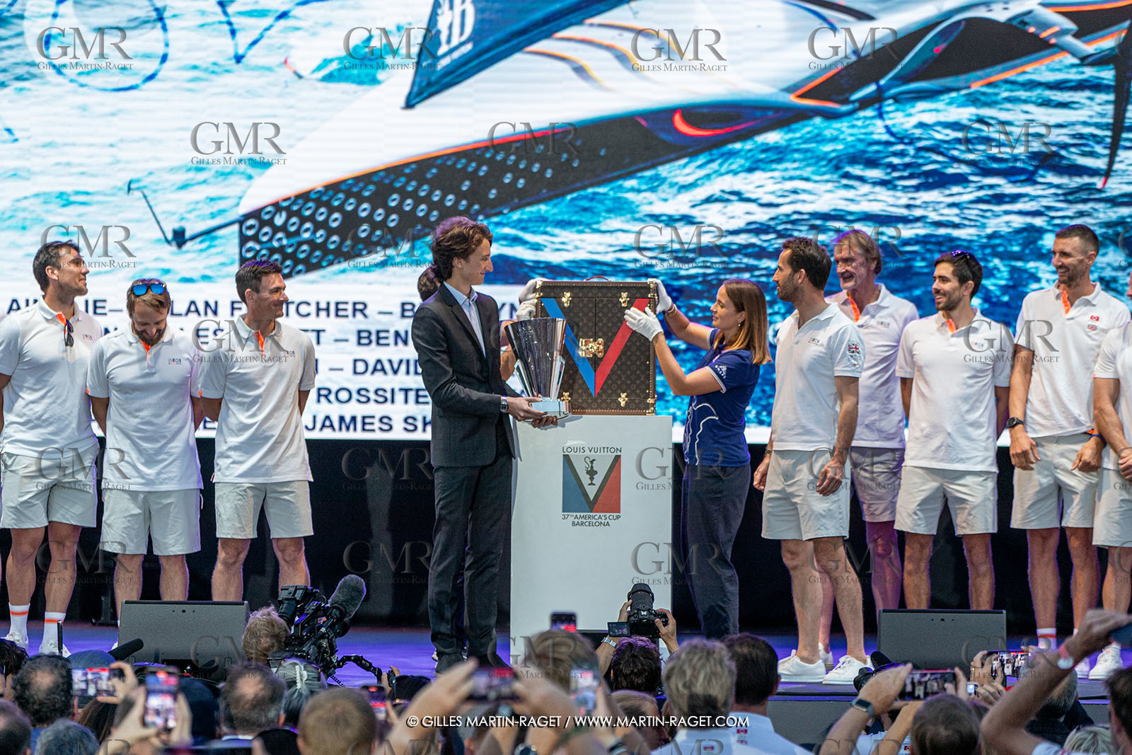 04 10 2024, Barcelona (ESP), 37th America's Cup, Louis Vuitton Cup Final, Race Day 7 , Prizegiving