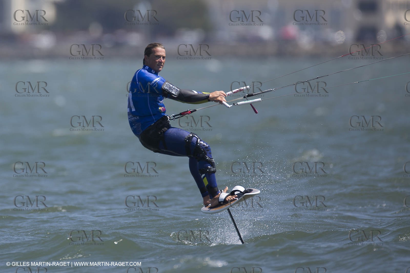 20 08 2013 - San Francisco (USA,CA) - French speed kit surfer Alex Caizergues sails with  Red Bull Youth America's Cup tem Next World Energy