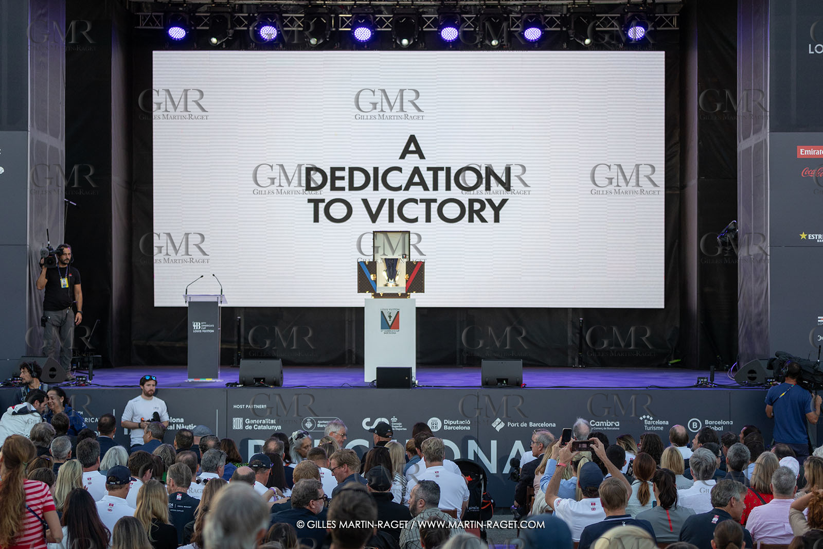 04 10 2024, Barcelona (ESP), 37th America's Cup, Louis Vuitton Cup Final, Race Day 7 , Prizegiving