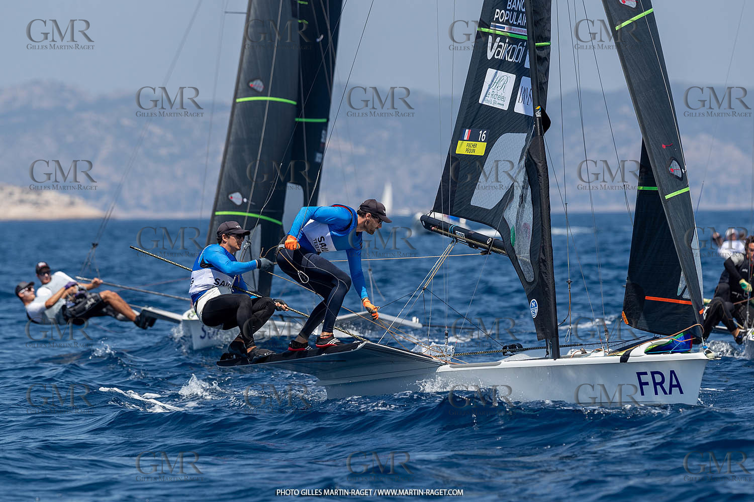 16 07 2023, Marseille, (FRA), Paris 2024 Olympic Games 2024 Sailing Test Event, Day 8, Medal race 49er Men